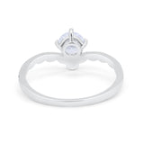 Art Deco Chevron Midi V Ring Simulated Cubic Zirconia 925 Sterling Silver