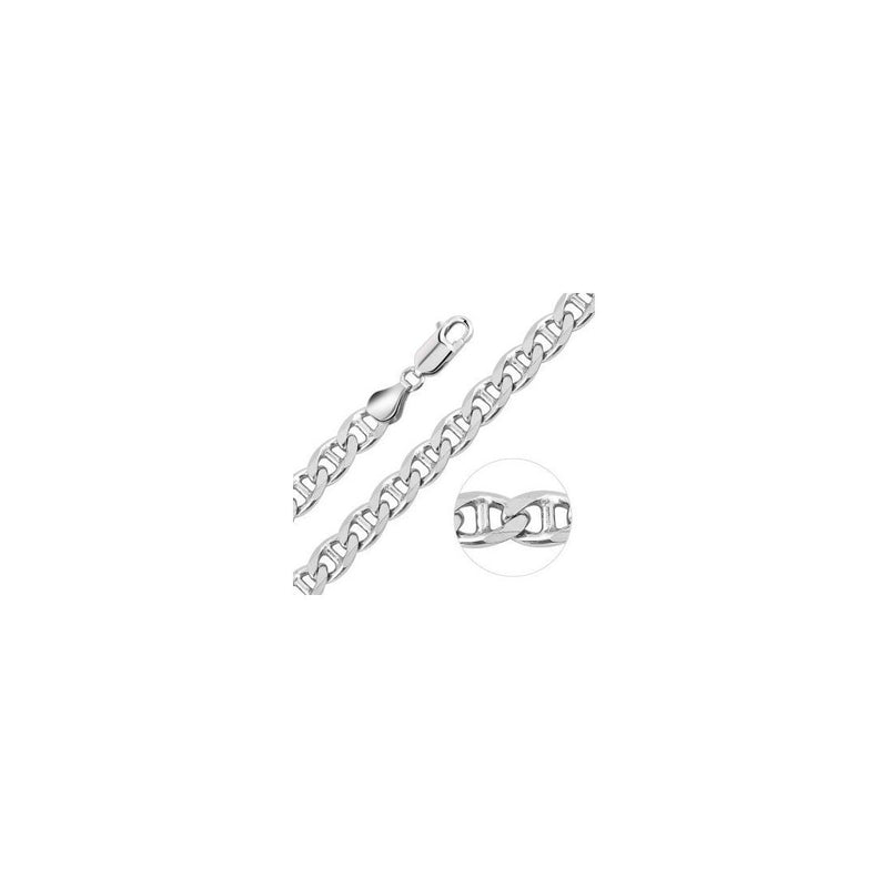 9.6MM 200 Mariner Chain .925 Solid Sterling Silver Length "8-30" Inches