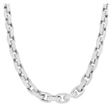 10mm Circle Link Micro Pave .925 Sterling Silver Chain 26"
