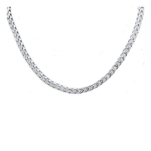Micro Pave Franco Link Chain .925 Sterling Silver Chain 26"