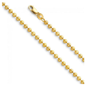 3MM Moon Link Chain Yellow Gold 925 Sterling Silver 7-30 Inches