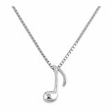Music Note Necklace 925 Sterling Silver (11MM)