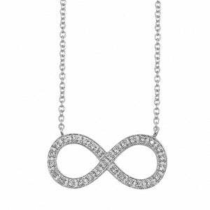 Infinity Necklace Round Simulated Cubic Zirconia 925 Sterling Silver