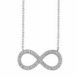 Infinity Necklace Round Simulated Cubic Zirconia 925 Sterling Silver