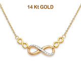 14K Two Tone Gold Inifinity Light Chain Necklace 17