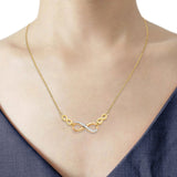 14K Two Tone Gold Inifinity Light Chain Necklace 17" + 1" Extension