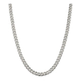 4.5MM 120 Curb Pave Link Chain .925 Solid Sterling Silver Sizes 