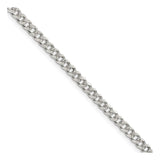 3MM 080 Curb Pave Link Chain .925 Solid Sterling Silver Sizes "7-30" Inches