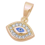 Blue Evil Eye Pendant Round Cubic Zirconia 925 Sterling Silver