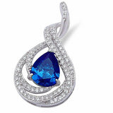 Fancy Teardrop Pendant Pear Shape Simulated CZ 925 Sterling Silver