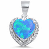Halo Heart Pendant Charm Round Cubic Zirconia 925 Sterling Silver Choose Color