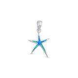 Starfish Pendant Lab Created Opal 925 Sterling Silver Choose Color Starfish Charm - Blue Apple Jewelry