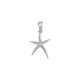 Starfish Pendant Lab Created Opal 925 Sterling Silver Choose Color Starfish Charm - Blue Apple Jewelry