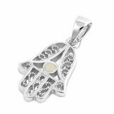 Filigree Hamsa Hand of God Pendant Charm 925 Sterling Silver Choose Color