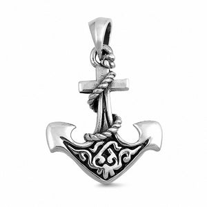 Anchor Pendant 925 Sterling Silver Twisted Rope Choose Color