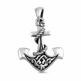 Anchor Pendant 925 Sterling Silver Twisted Rope Choose Color