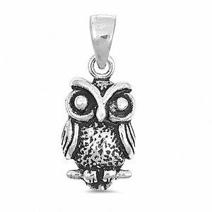 Owl Pendant 925 Sterling Silver Choose Color