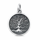 Oxidized Tree of Life Pendant Solid 925 Sterling Silver Choose Color