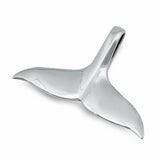 Plain Whale Tail Pendant Charm Solid 925 Sterling Silver (10MM)