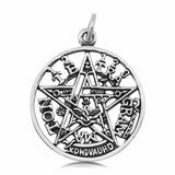 Pentagram Tetragram Pendant Charm Solid 925 Sterling Silver