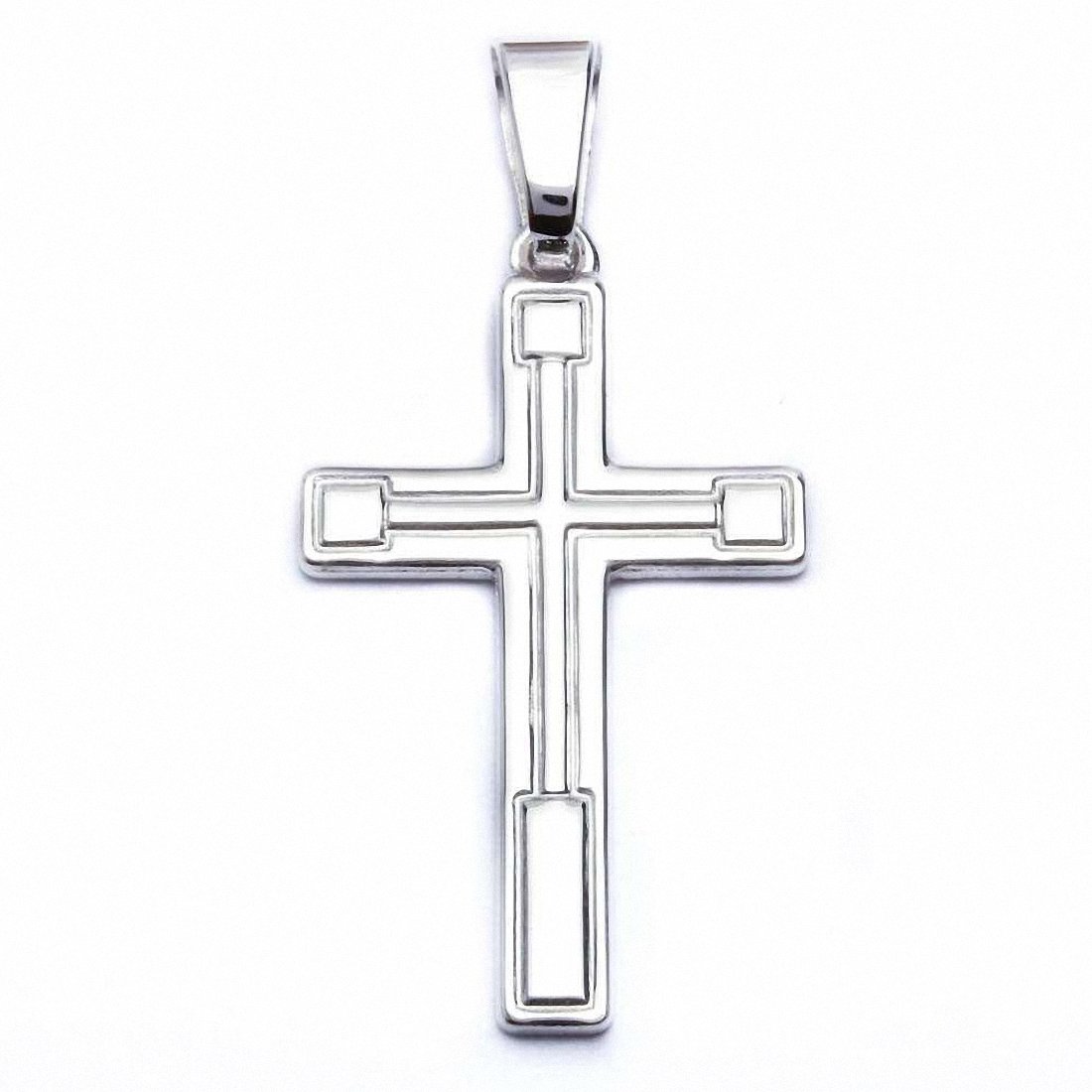 Curved Cross Pendant 925 Sterling Silver