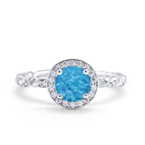 Halo Twisted Wedding Ring Simulated Cubic Zircnoia 925 Sterling Silver