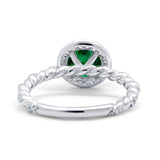 Halo Twisted Wedding Ring Simulated Cubic Zircnoia 925 Sterling Silver