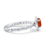 Halo Twisted Wedding Ring Simulated Cubic Zircnoia 925 Sterling Silver
