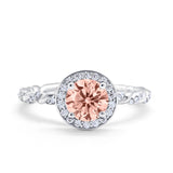 Halo Twisted Wedding Ring Simulated Cubic Zircnoia 925 Sterling Silver