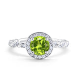Halo Twisted Wedding Ring Simulated Cubic Zircnoia 925 Sterling Silver