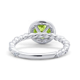 Halo Twisted Wedding Ring Simulated Cubic Zircnoia 925 Sterling Silver
