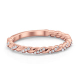 Infinity Twisted Wedding Stackable Eternity Rings Simulated CZ 925 Sterling Silver