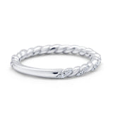 Infinity Twisted Wedding Stackable Eternity Rings Simulated CZ 925 Sterling Silver