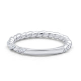 Infinity Twisted Wedding Stackable Eternity Rings Simulated CZ 925 Sterling Silver