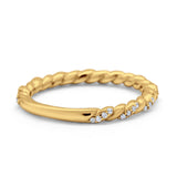 Infinity Twisted Wedding Stackable Eternity Rings Simulated CZ 925 Sterling Silver