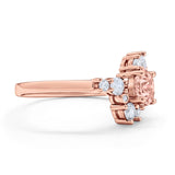 Fashion Ring Round Simulated Cubic Zirconia 925 Sterling Silver