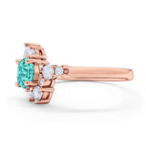 Fashion Ring Round Simulated Cubic Zirconia 925 Sterling Silver