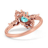 Fashion Ring Round Simulated Cubic Zirconia 925 Sterling Silver