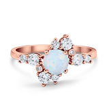 Fashion Ring Round Simulated Cubic Zirconia 925 Sterling Silver