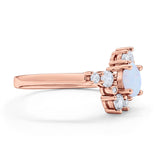 Fashion Ring Round Simulated Cubic Zirconia 925 Sterling Silver