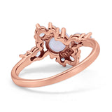 Fashion Ring Round Simulated Cubic Zirconia 925 Sterling Silver