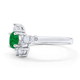 Fashion Ring Round Simulated Cubic Zirconia 925 Sterling Silver