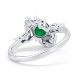 Fashion Ring Round Simulated Cubic Zirconia 925 Sterling Silver