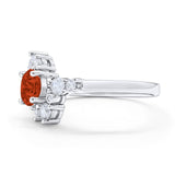 Fashion Ring Round Simulated Cubic Zirconia 925 Sterling Silver