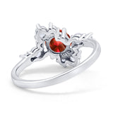Fashion Ring Round Simulated Cubic Zirconia 925 Sterling Silver