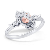 Fashion Ring Round Simulated Cubic Zirconia 925 Sterling Silver
