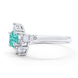 Fashion Ring Round Simulated Cubic Zirconia 925 Sterling Silver