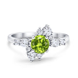 Fashion Ring Round Simulated Cubic Zirconia 925 Sterling Silver