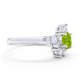 Fashion Ring Round Simulated Cubic Zirconia 925 Sterling Silver