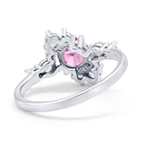Fashion Ring Round Simulated Cubic Zirconia 925 Sterling Silver